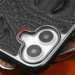 RMBMAX M2 for iPhone 17 Case Crocodile Pattern Genuine Cow Leather Shock-Absorbent Phone Back Cover