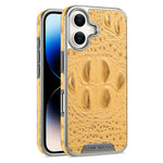RMBMAX M2 for iPhone 17 Case Crocodile Pattern Genuine Cow Leather Shock-Absorbent Phone Back Cover