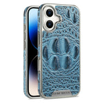 RMBMAX M2 for iPhone 17 Case Crocodile Pattern Genuine Cow Leather Shock-Absorbent Phone Back Cover