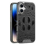 RMBMAX M2 for iPhone 17 Case Crocodile Pattern Genuine Cow Leather Shock-Absorbent Phone Back Cover