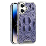 RMBMAX M2 for iPhone 17 Case Crocodile Pattern Genuine Cow Leather Shock-Absorbent Phone Back Cover