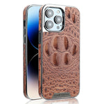 RMBMAX M2 for iPhone 15 Pro Max Case Crocodile Pattern Genuine Cow Leather Shock-Absorbent Phone Back Cover