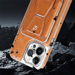 RIMBMAX P95 til iPhone 15 Pro Max Magnetisk Cover Kortetui Kickstand Læder + PC + TPU Telefoncover