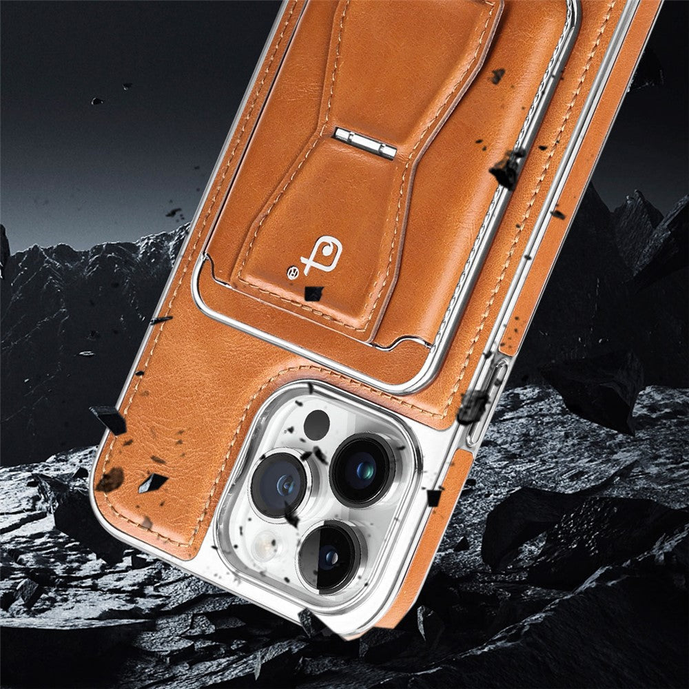 RIMBMAX P95 for iPhone 14 Pro Max Magnetic Case Card Holder Kickstand Leather + PC + TPU Phone Cover