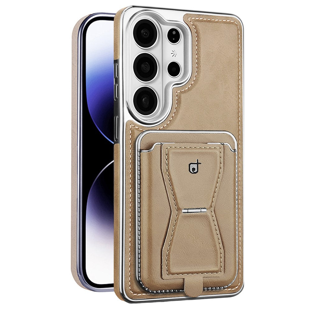 RIMBMAX P95 for Samsung Galaxy S25 Ultra Magnetic Case Card Holder Kickstand Leather + PC + TPU Phone Cover