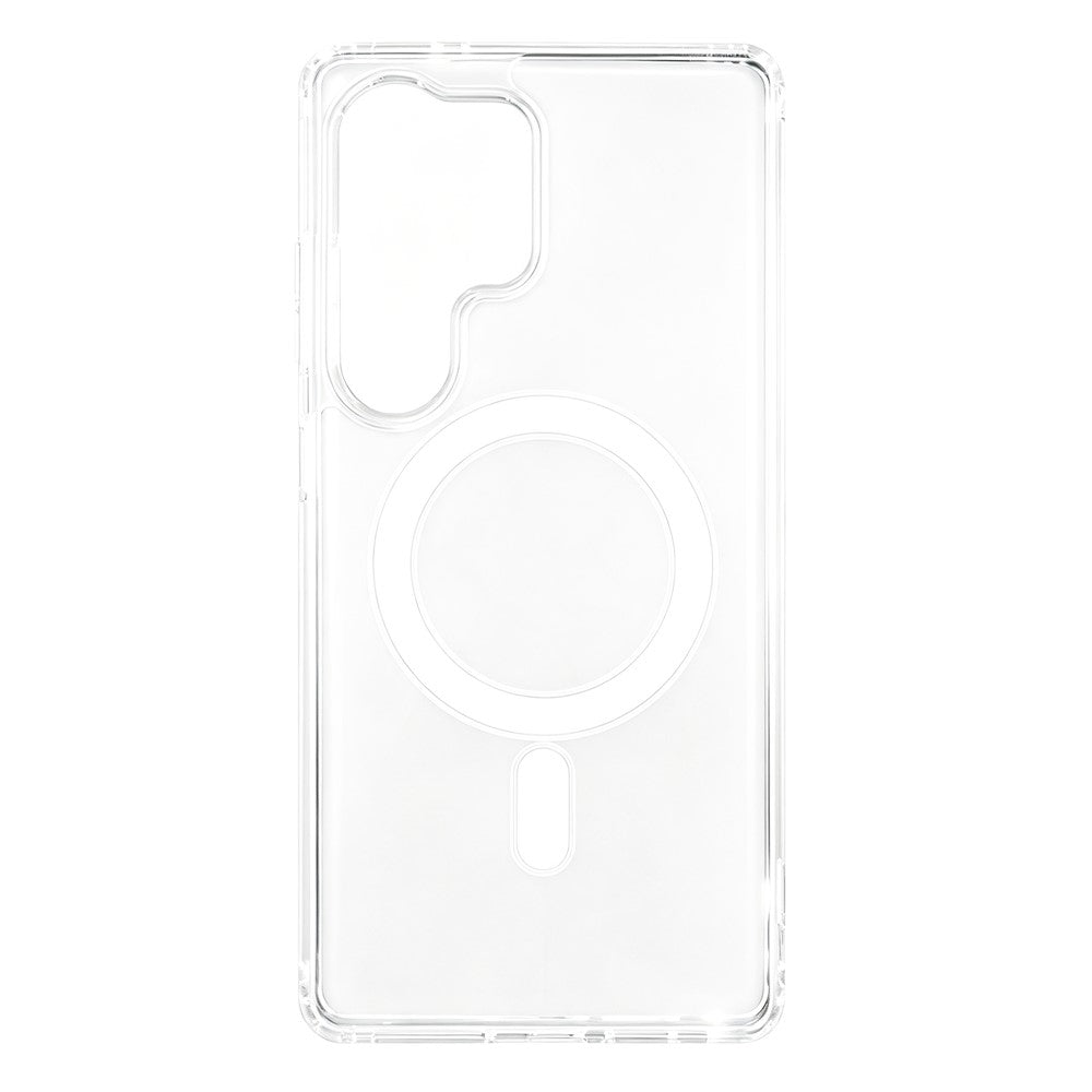 Samsung Galaxy S25 Ultra magnetisk TPU + akryl-mobilcover med ultratynd skærmbeskyttelse til fingeraftrykslåsning + gennemsigtig linsefilm