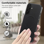 Til Samsung Galaxy A55 5G Magnetisk Cover Fint Gitter Tekstur Læder + PC + TPU Telefoncover