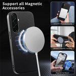 Til Samsung Galaxy A37 5G Magnetisk Etui Fin Gittertekstur Læder + PC + TPU Telefoncover