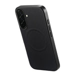 For Samsung Galaxy A27 5G Magnetic Case Fine Grid Texture Leather + PC + TPU Phone Cover