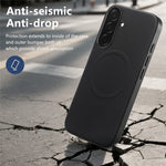For Samsung Galaxy A27 5G Magnetic Case Fine Grid Texture Leather + PC + TPU Phone Cover