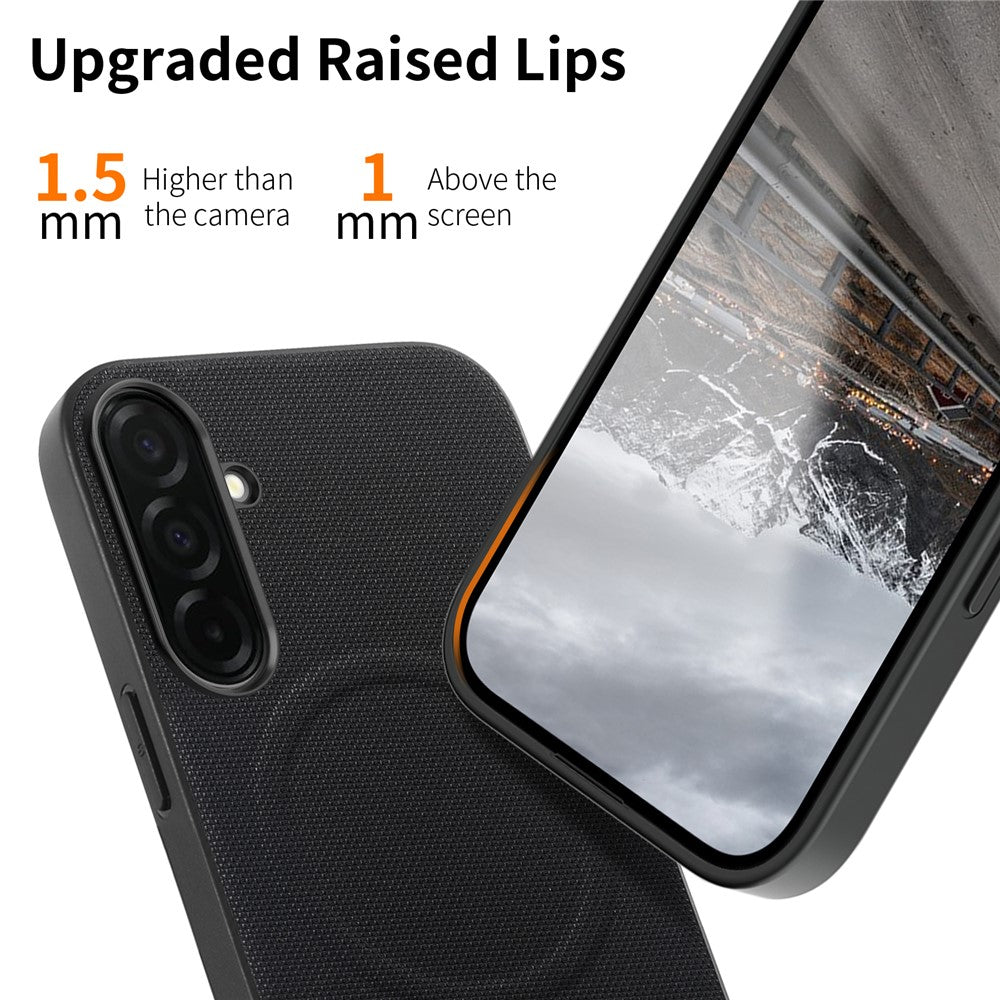 For Samsung Galaxy A16 5G / A16 4G Magnetic Case Fine Grid Texture Leather + PC + TPU Phone Cover