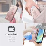 Läderfodral för Xiaomi 17 med härdat glas, strass, fjärilsfodral för mobil