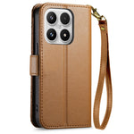 For Xiaomi 17 Leather Case with Tempered Glass Flim Flower Leaf Zipper Wallet Phone Cover