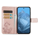 For Xiaomi 17 Case with Tempered Glass Flim Four-Leaf Clover Leather Wallet Phone Cover