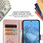 For Xiaomi 17 Case with Tempered Glass Flim Four-Leaf Clover Leather Wallet Phone Cover