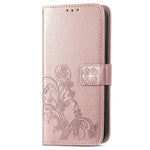 For Xiaomi 17 Case with Tempered Glass Flim Four-Leaf Clover Leather Wallet Phone Cover