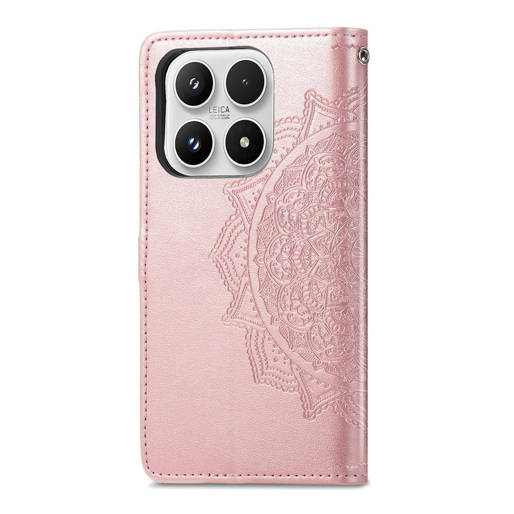 For Xiaomi 17 Leather Case with Tempered Glass Flim Mandala Flower Wallet Phone Cover