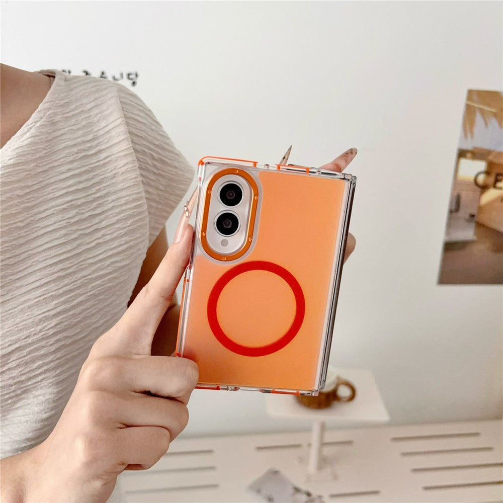 For Samsung Galaxy Z Fold8 Magnetic Case Cute Fluorescent Design TPU Acrylic Phone Back Cover