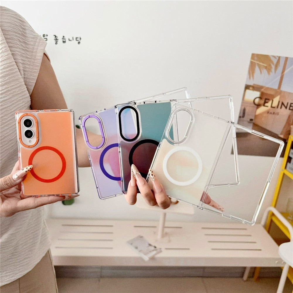 For Samsung Galaxy Z Fold8 Magnetic Case Cute Fluorescent Design TPU Acrylic Phone Back Cover