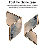For Samsung Galaxy Z Flip8 Case Crocodile Texture PU Leather + PC Electroplated Phone Cover