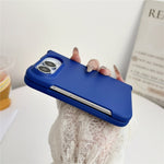 For iPhone Fold Case Skin Touch Folding Phone PC Cover with Hinge Protection