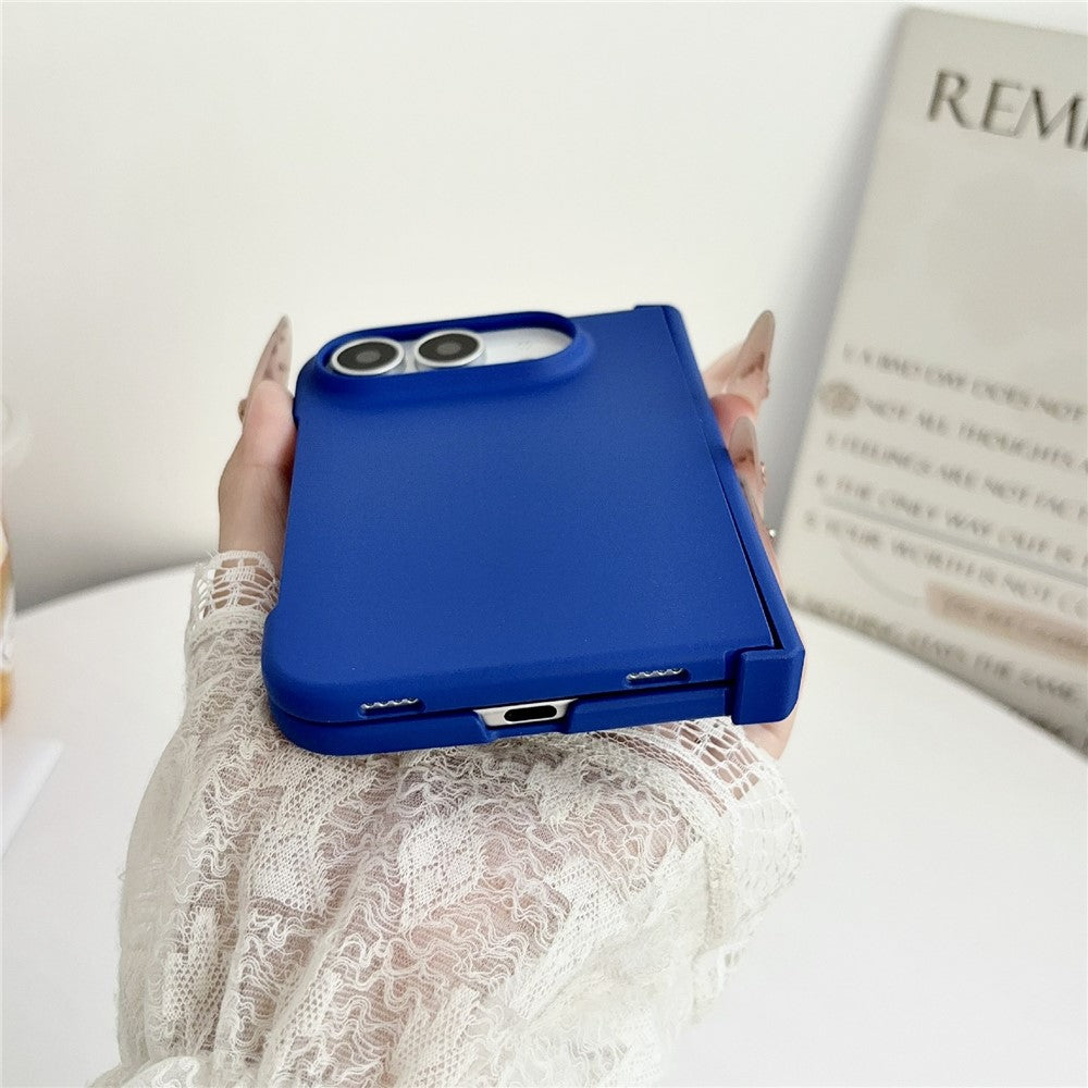 For iPhone Fold Case Skin Touch Folding Phone PC Cover with Hinge Protection