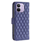 BINFEN COLOR BF Style-14-etui til Xiaomi Redmi Note 17 Pro Max 5G / Xiaomi Redmi Note 17 Pro+ 5G, rhombus-mobilcover i læder med stativ