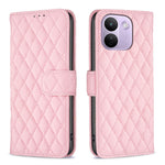BINFEN COLOR BF Style-14-etui til Xiaomi Redmi Note 17 Pro Max 5G / Xiaomi Redmi Note 17 Pro+ 5G, rhombus-mobilcover i læder med stativ