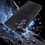 For Samsung Galaxy Z Fold8 Ultra Magnetic Case Hinge Protection PU Leather Coated PC Phone Cover with HD Tempered Glass Screen Protector