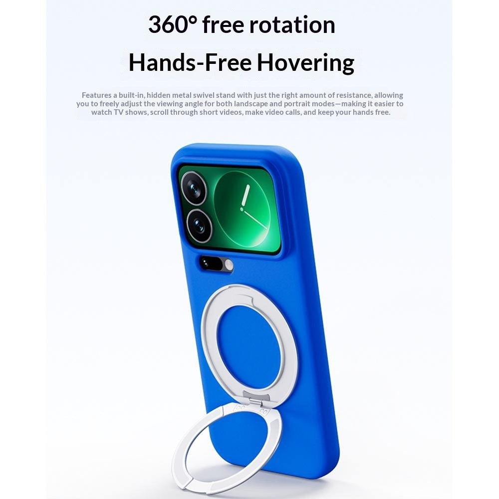 For Xiaomi 17 Pro Max Case Magnetic Rotatable Kickstand Soft TPU Skin-touch Phone Cover