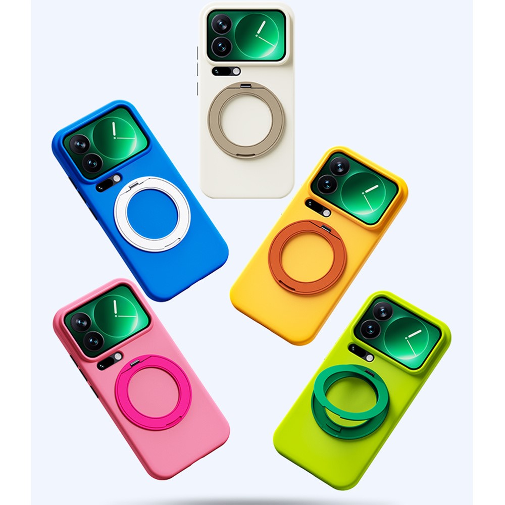 For Xiaomi 17 Pro Max Case Magnetic Rotatable Kickstand Soft TPU Skin-touch Phone Cover