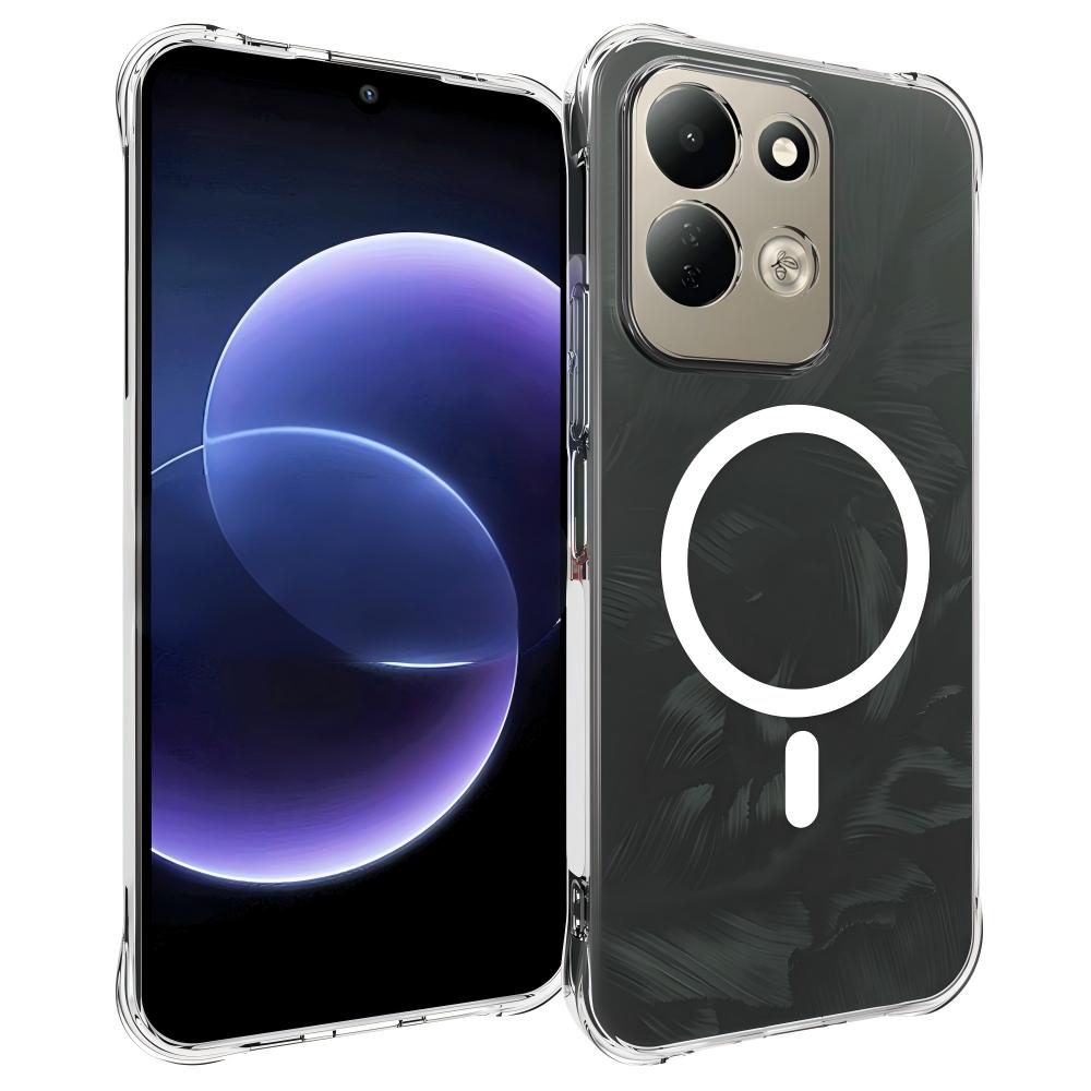 WANLONFENG för Xiaomi Redmi 17 5G / Xiaomi Redmi 17 4G WL1-serien 2,0 mm magnetiskt skal, genomskinligt TPU-mobilbakstycke med 2 st. skärmfilmer