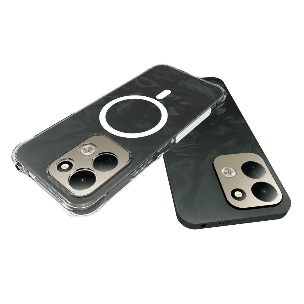 WANLONFENG för Xiaomi Redmi 17 5G / Xiaomi Redmi 17 4G WL1-serien 2,0 mm magnetiskt skal, genomskinligt TPU-mobilbakstycke med 2 st. skärmfilmer