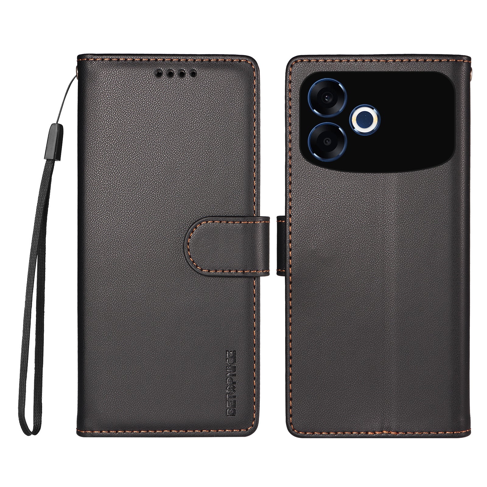 BETOPNICE för Oppo F33 Pro 5G / Oppo A6s Pro 5G 006 Skal RFID-blockerande plånboksfodral i läder med handledsrem