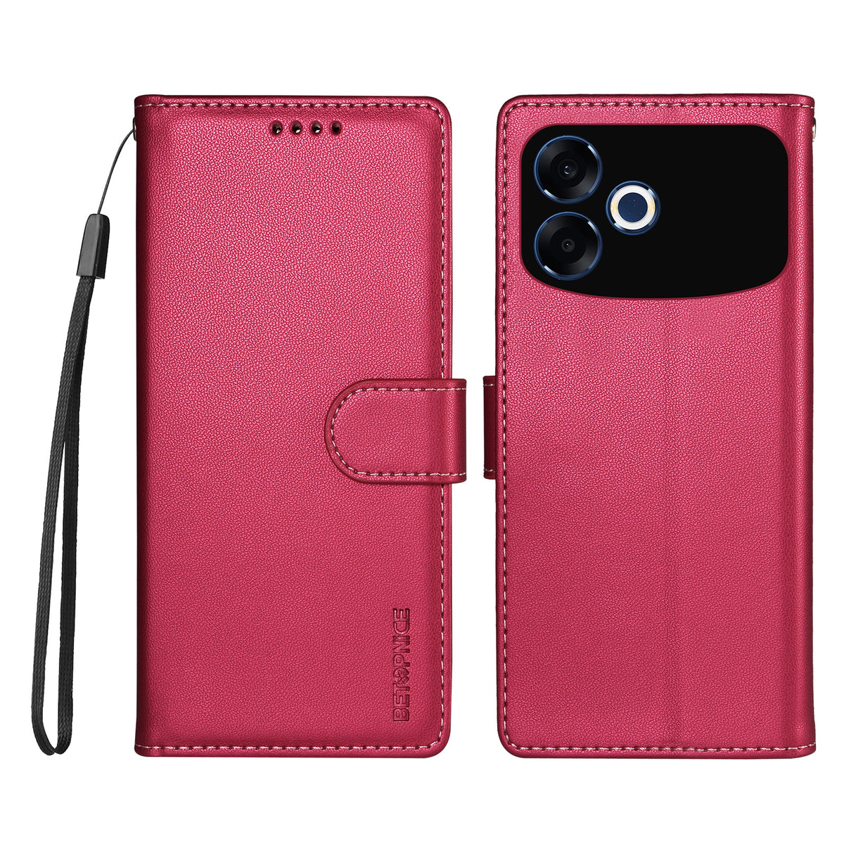 BETOPNICE for Oppo F33 Pro 5G / Oppo A6s Pro 5G 006 Case RFID Blocking Wallet Stand Leather Phone Cover with Wrist Strap