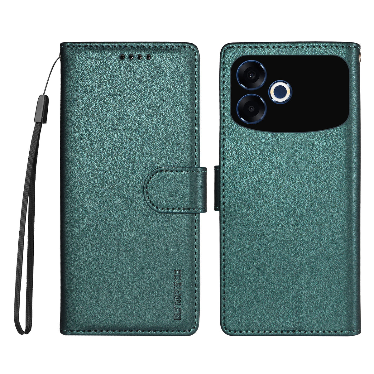 BETOPNICE for Oppo F33 Pro 5G / Oppo A6s Pro 5G 006 Case RFID Blocking Wallet Stand Leather Phone Cover with Wrist Strap