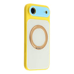 For iPhone Air Case Magnetic Rotating Kickstand Colorblock Design PC + TPU Phone Cover