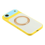 For iPhone Air Case Magnetic Rotating Kickstand Colorblock Design PC + TPU Phone Cover