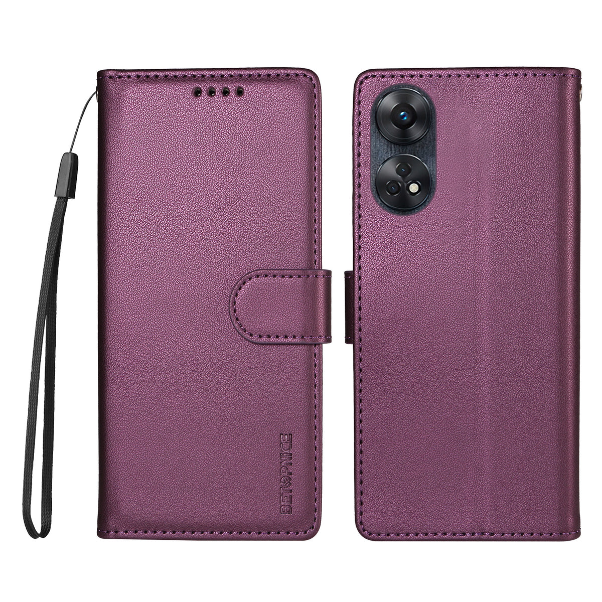 BETOPNICE for Oppo A17k 4G / Oppo A17 4G 006 Case RFID Blocking Wallet Stand Leather Phone Cover with Wrist Strap