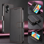 BETOPNICE for Oppo A78 4G 006 Case RFID Blocking Wallet Stand Leather Phone Cover with Wrist Strap