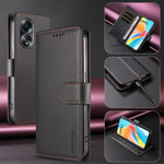 BETOPNICE for Oppo A58 4G 006 Case RFID Blocking Wallet Stand Leather Phone Cover with Wrist Strap
