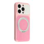 Til iPhone 14 Pro cover magnetisk roterende støttefod farveblok design PC + TPU telefoncover