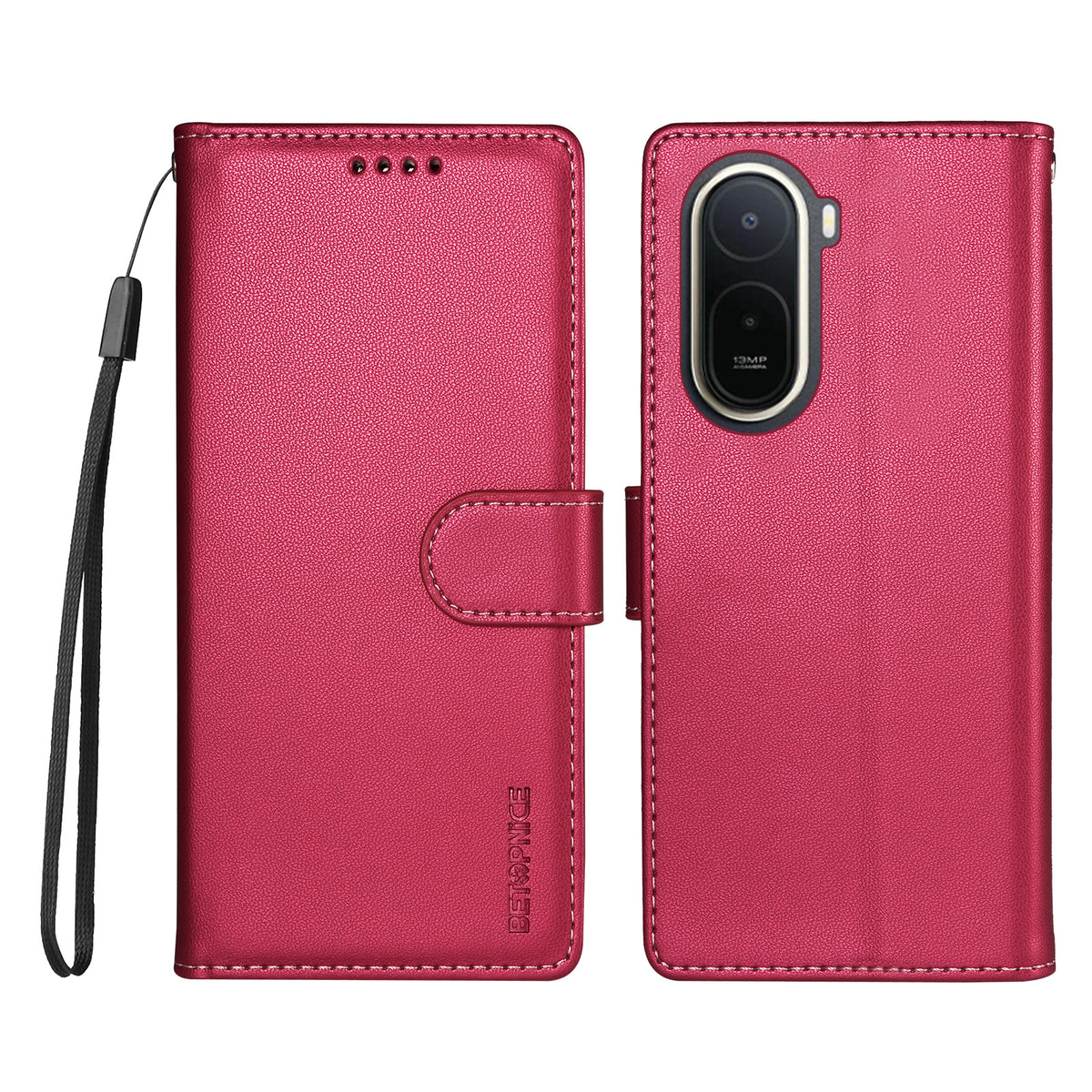 BETOPNICE for Xiaomi Poco C85x 5G / Xiaomi Redmi A7 Pro 4G (171.56mm) 006 Case RFID Blocking Wallet Stand Leather Phone Cover with Wrist Strap