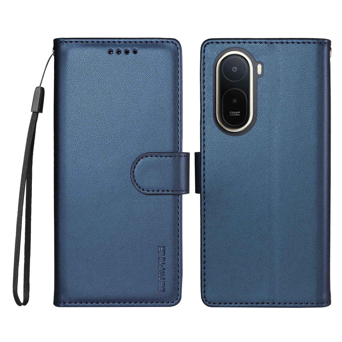 BETOPNICE for Xiaomi Poco C85x 5G / Xiaomi Redmi A7 Pro 4G (171.56mm) 006 Case RFID Blocking Wallet Stand Leather Phone Cover with Wrist Strap