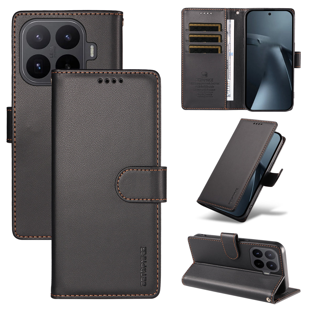 BETOPNICE för Xiaomi 17T Pro 006-skal RFID-blockerande plånboksfodral i läder med handledsrem