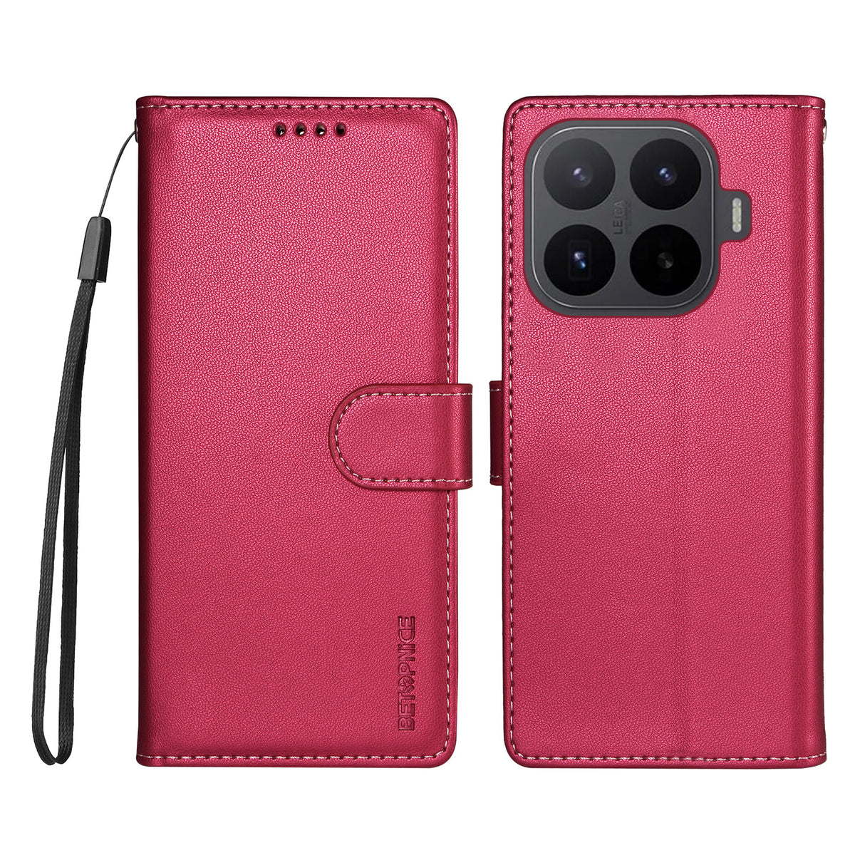 BETOPNICE för Xiaomi 17T Pro 006-skal RFID-blockerande plånboksfodral i läder med handledsrem