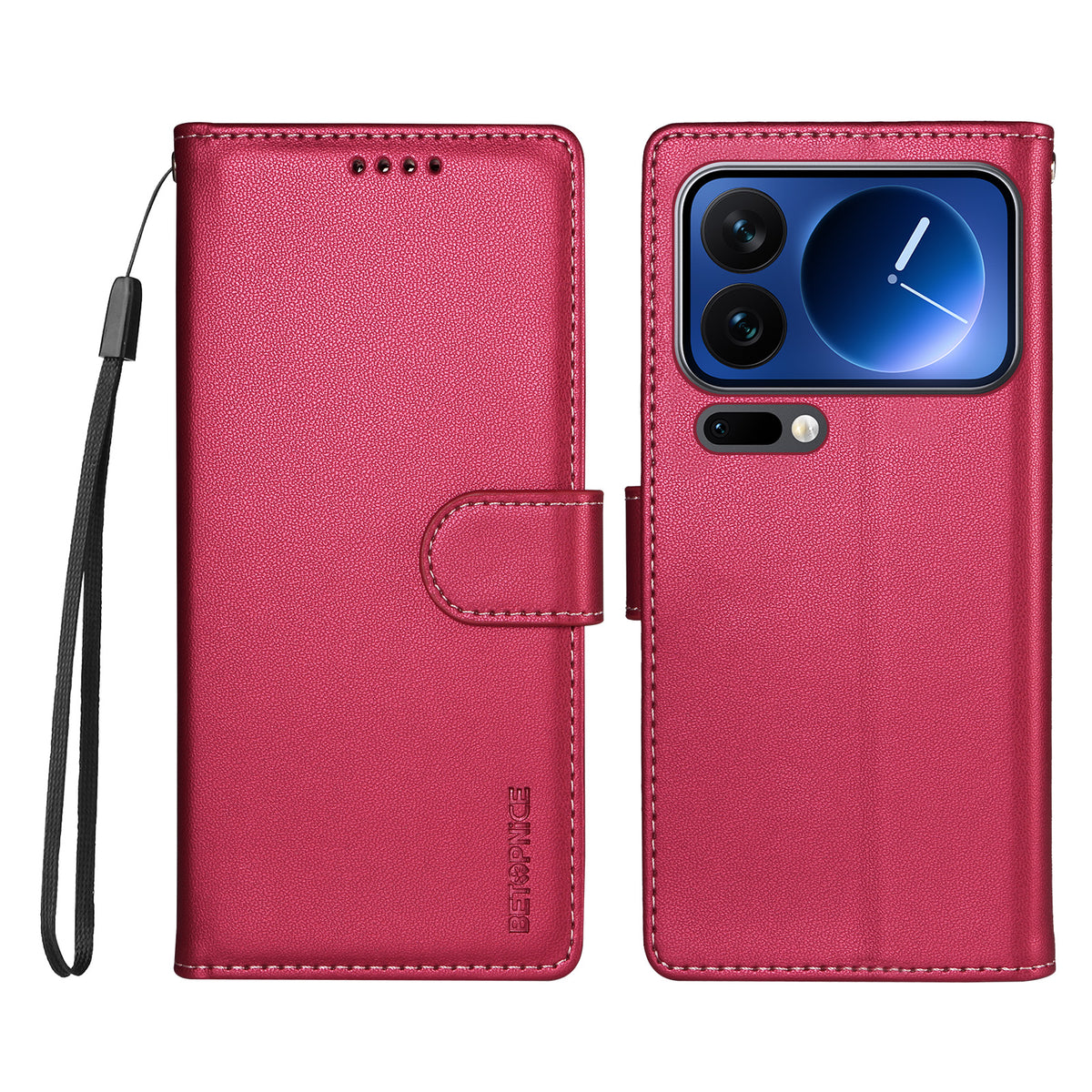 BETOPNICE for Xiaomi 17 Pro 006 Case RFID Blocking Wallet Stand Leather Phone Cover with Wrist Strap