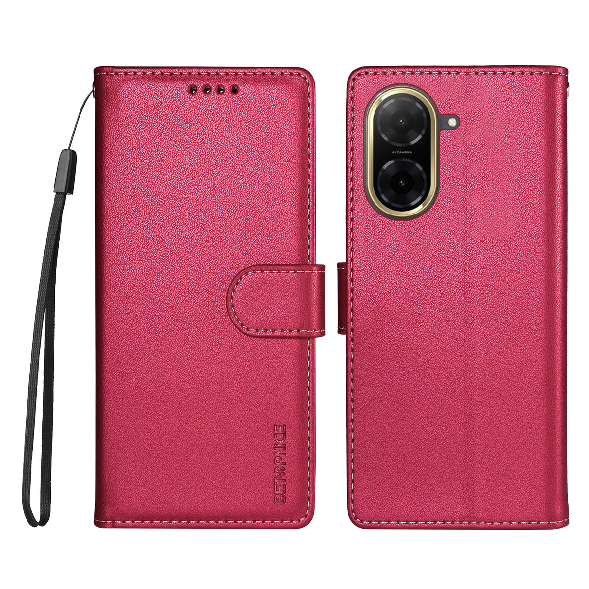 BETOPNICE for Xiaomi Redmi A5 NFC (EU) (173.45mm) 006 Case RFID Blocking Wallet Stand Leather Phone Cover with Wrist Strap