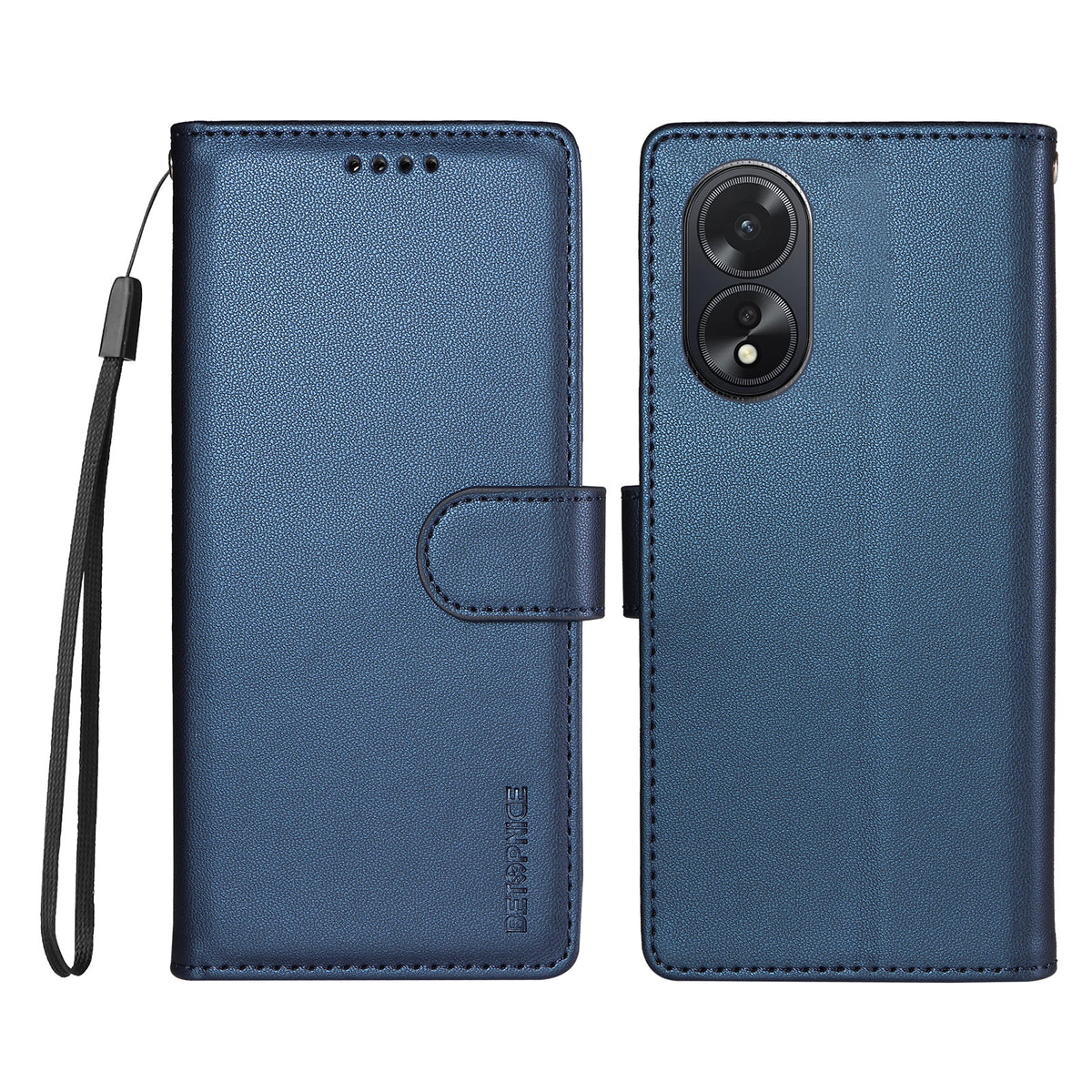 BETOPNICE for Oppo A18 4G / Oppo A38 4G 006 Case RFID Blocking Wallet Stand Leather Phone Cover with Wrist Strap