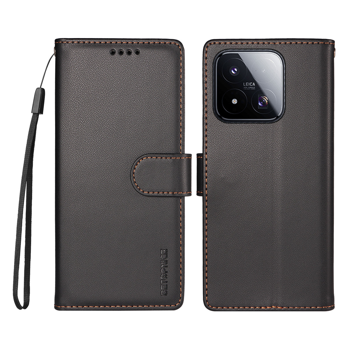 BETOPNICE for Xiaomi 17 Max 006 Case RFID Blocking Wallet Stand Leather Phone Cover with Wrist Strap